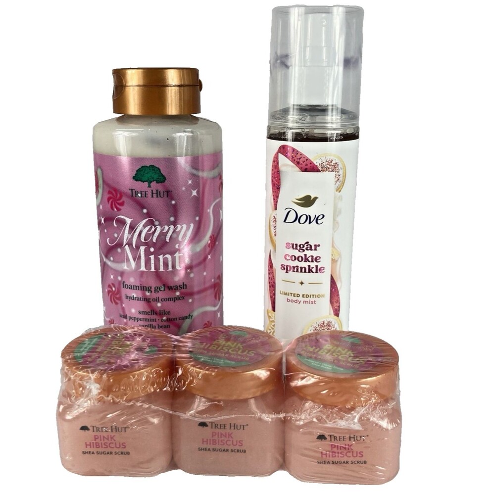 Tree Hut Dove Personal Care Bundle Body Wash Spray Scrub Mint Sugar Cookie Lot